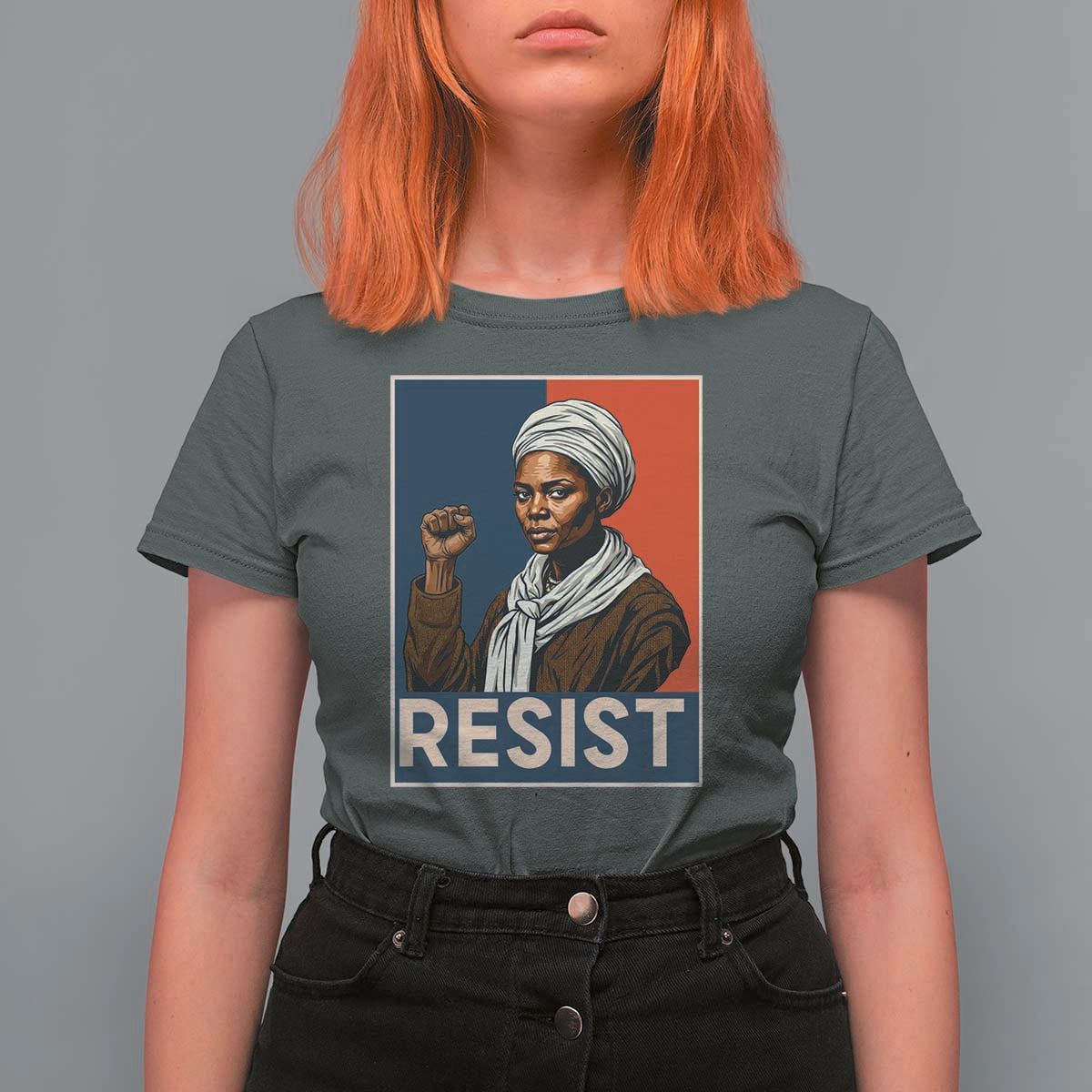 Funny Harriet Tubman Says Resist T Shirt For Women Strong Black Woman Leader - Wonder Print Shop