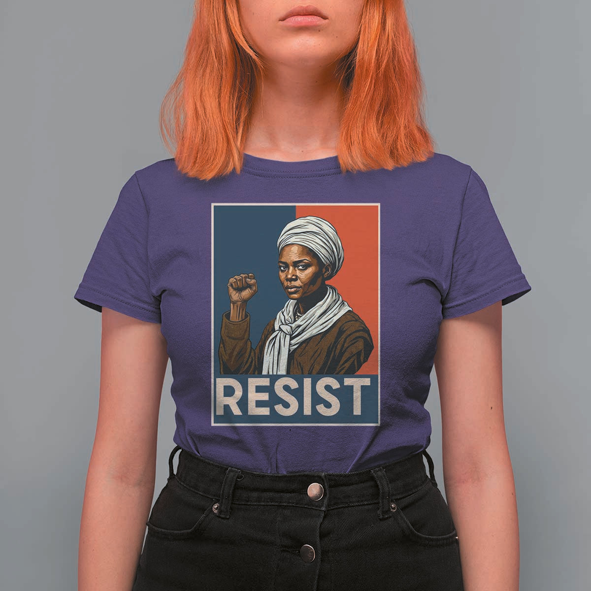Funny Harriet Tubman Says Resist T Shirt For Women Strong Black Woman Leader - Wonder Print Shop