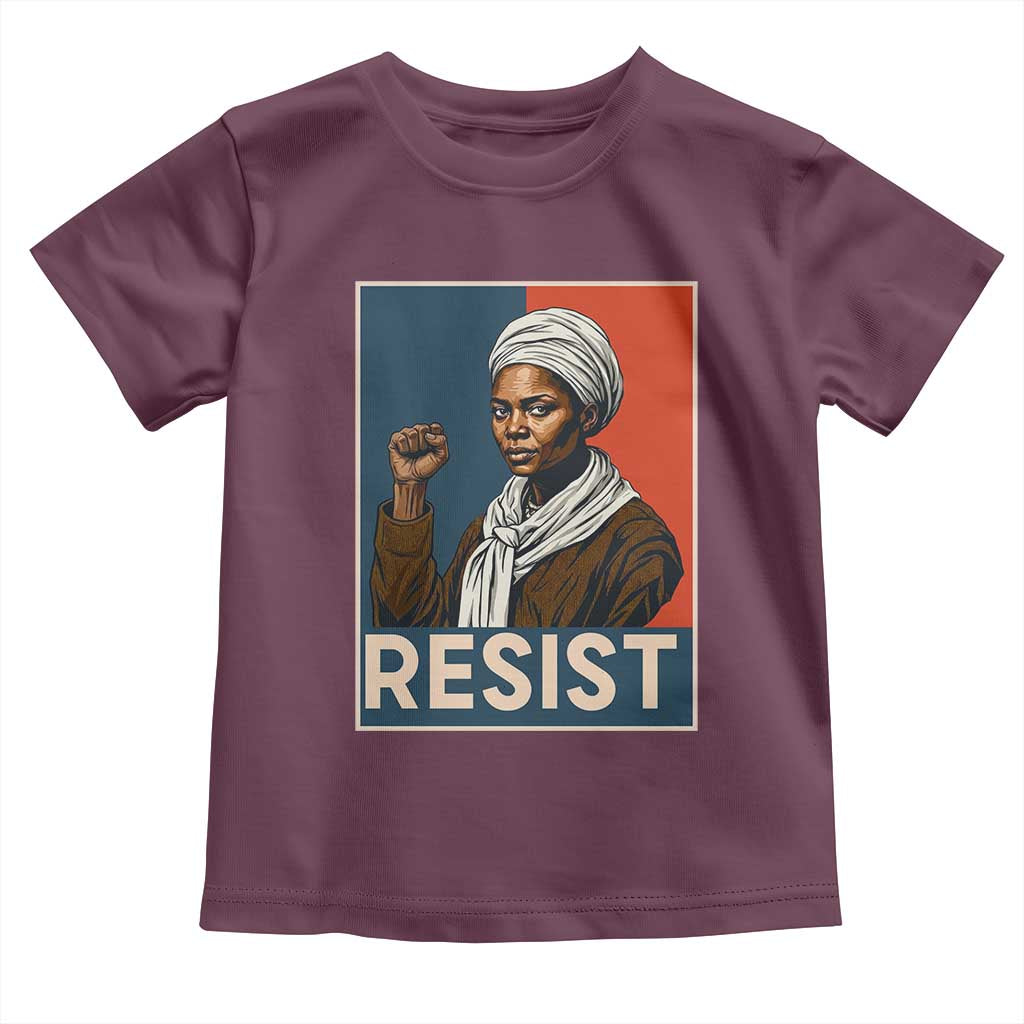 Funny Harriet Tubman Says Resist Toddler T Shirt Strong Black Woman Leader - Wonder Print Shop