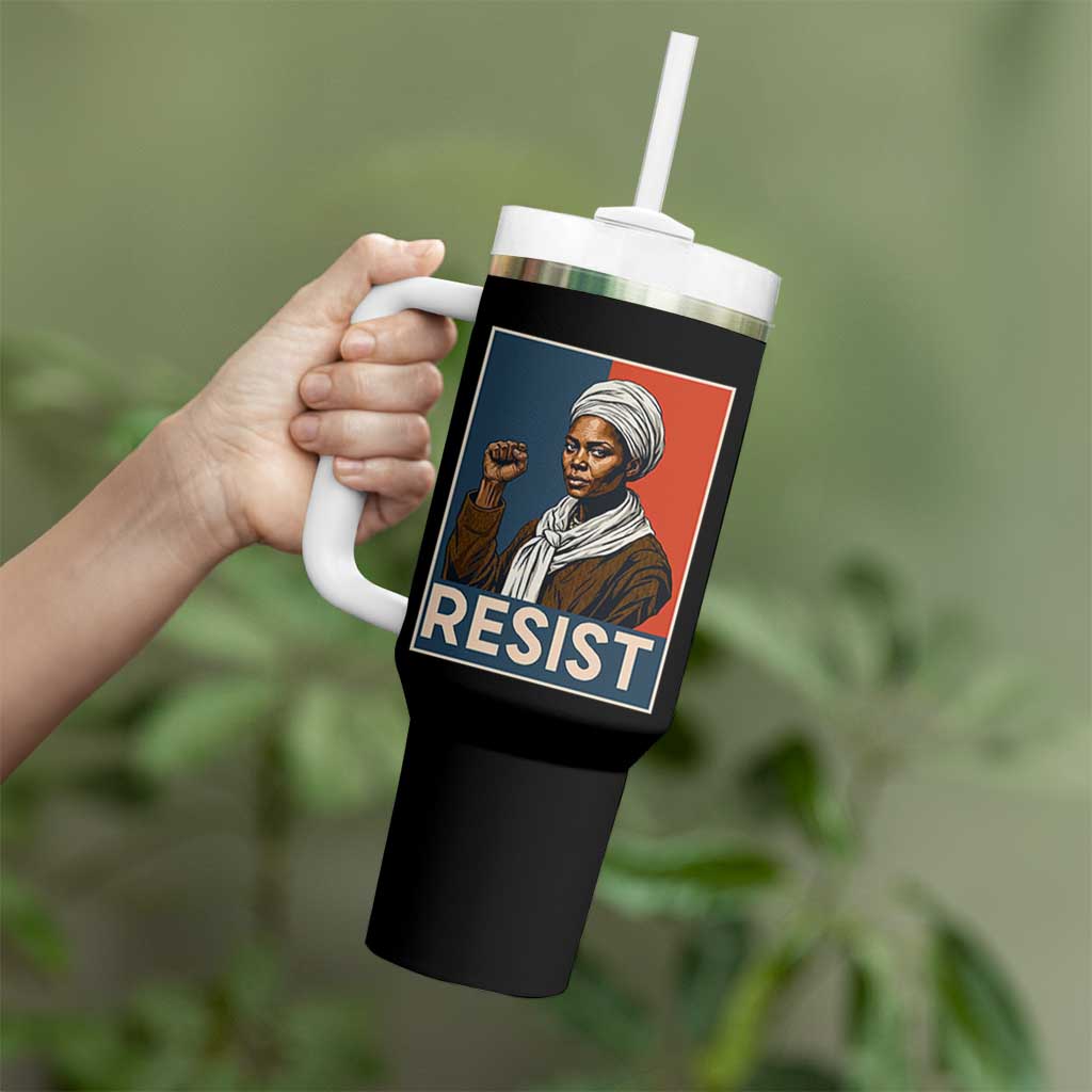 Funny Harriet Tubman Says Resist Tumbler With Handle Strong Black Woman Leader - Wonder Print Shop