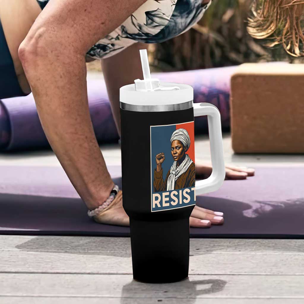 Funny Harriet Tubman Says Resist Tumbler With Handle Strong Black Woman Leader - Wonder Print Shop