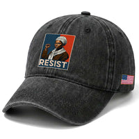 Funny Harriet Tubman Says Resist Washed Cotton Baseball Cap Strong Black Woman Leader