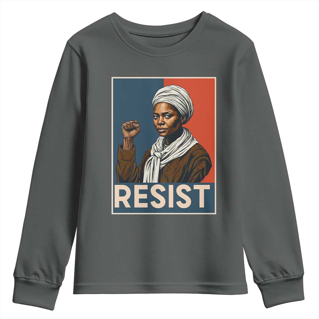 Funny Harriet Tubman Says Resist Youth Sweatshirt Strong Black Woman Leader - Wonder Print Shop
