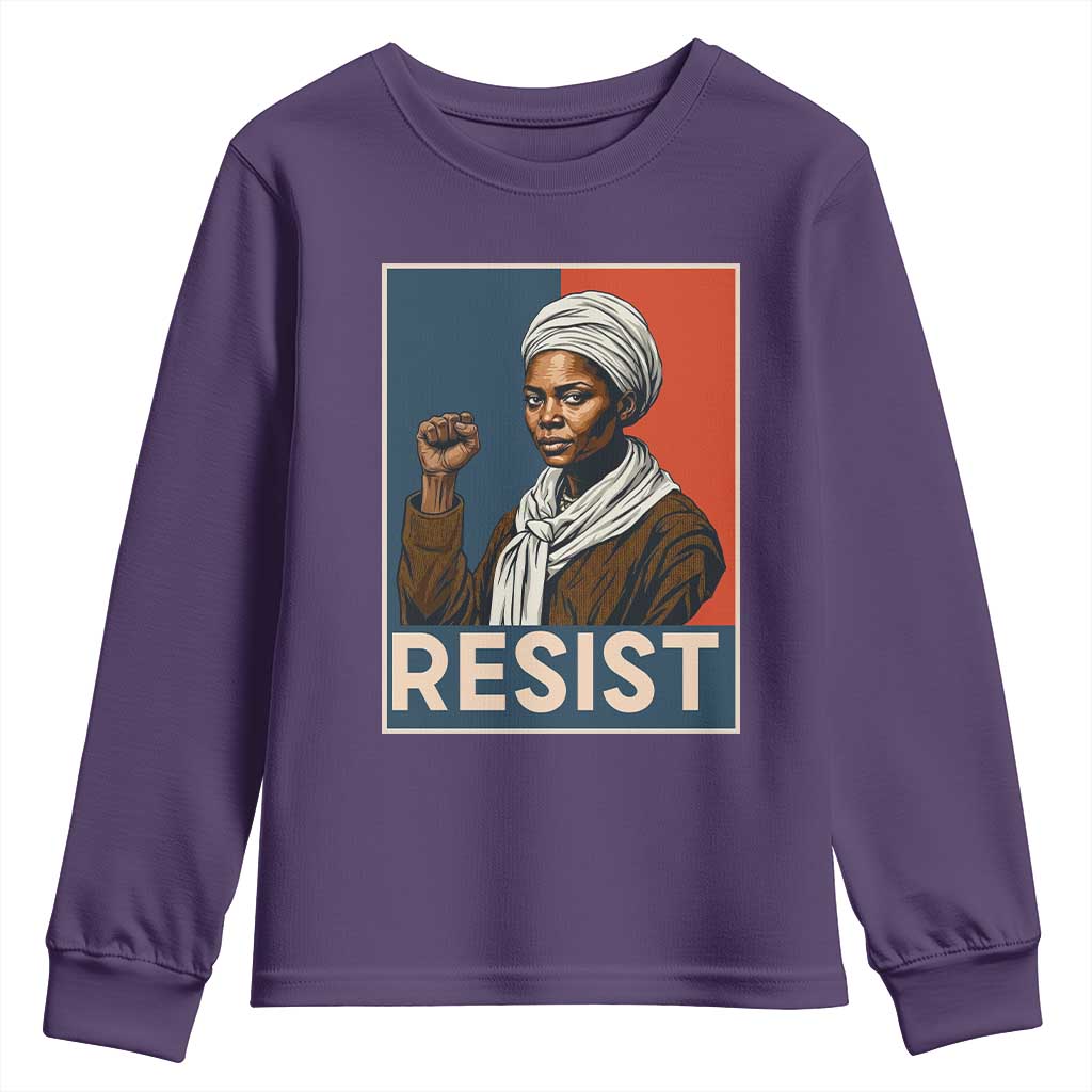 Funny Harriet Tubman Says Resist Youth Sweatshirt Strong Black Woman Leader - Wonder Print Shop