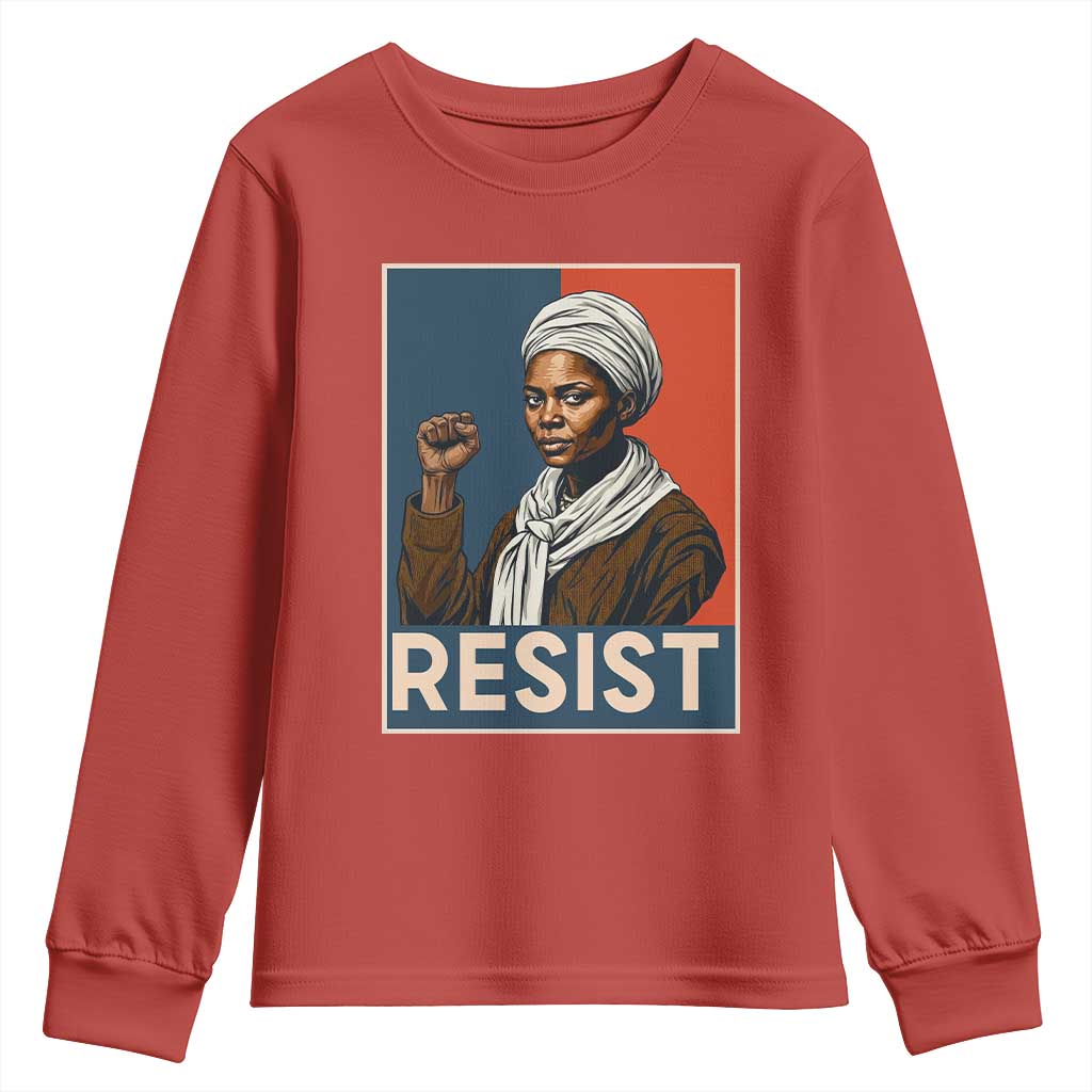 Funny Harriet Tubman Says Resist Youth Sweatshirt Strong Black Woman Leader - Wonder Print Shop