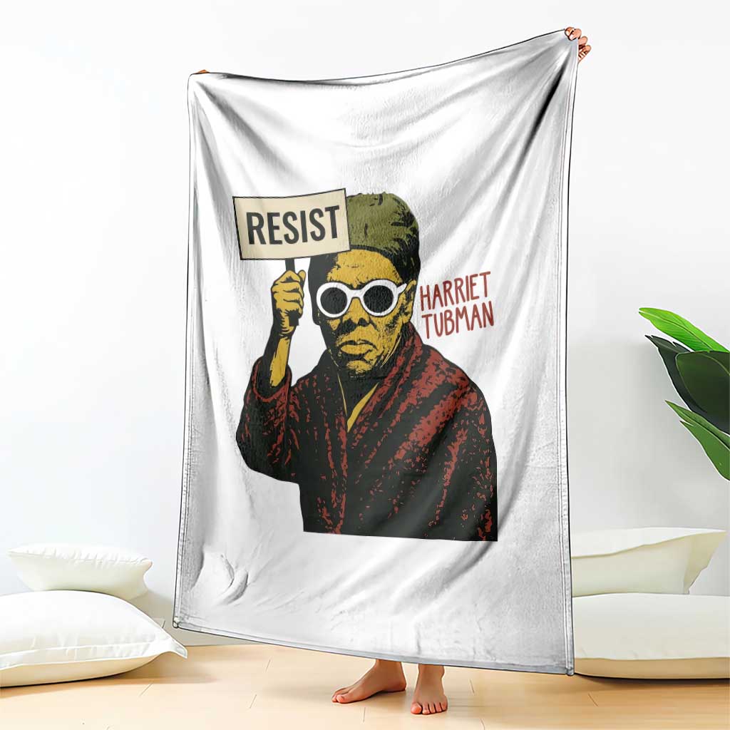Funny Harriet Tubman Says Resist Throw Blanket Female Empowerment History Gift - Wonder Print Shop
