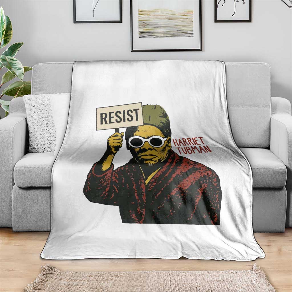 Funny Harriet Tubman Says Resist Throw Blanket Female Empowerment History Gift - Wonder Print Shop