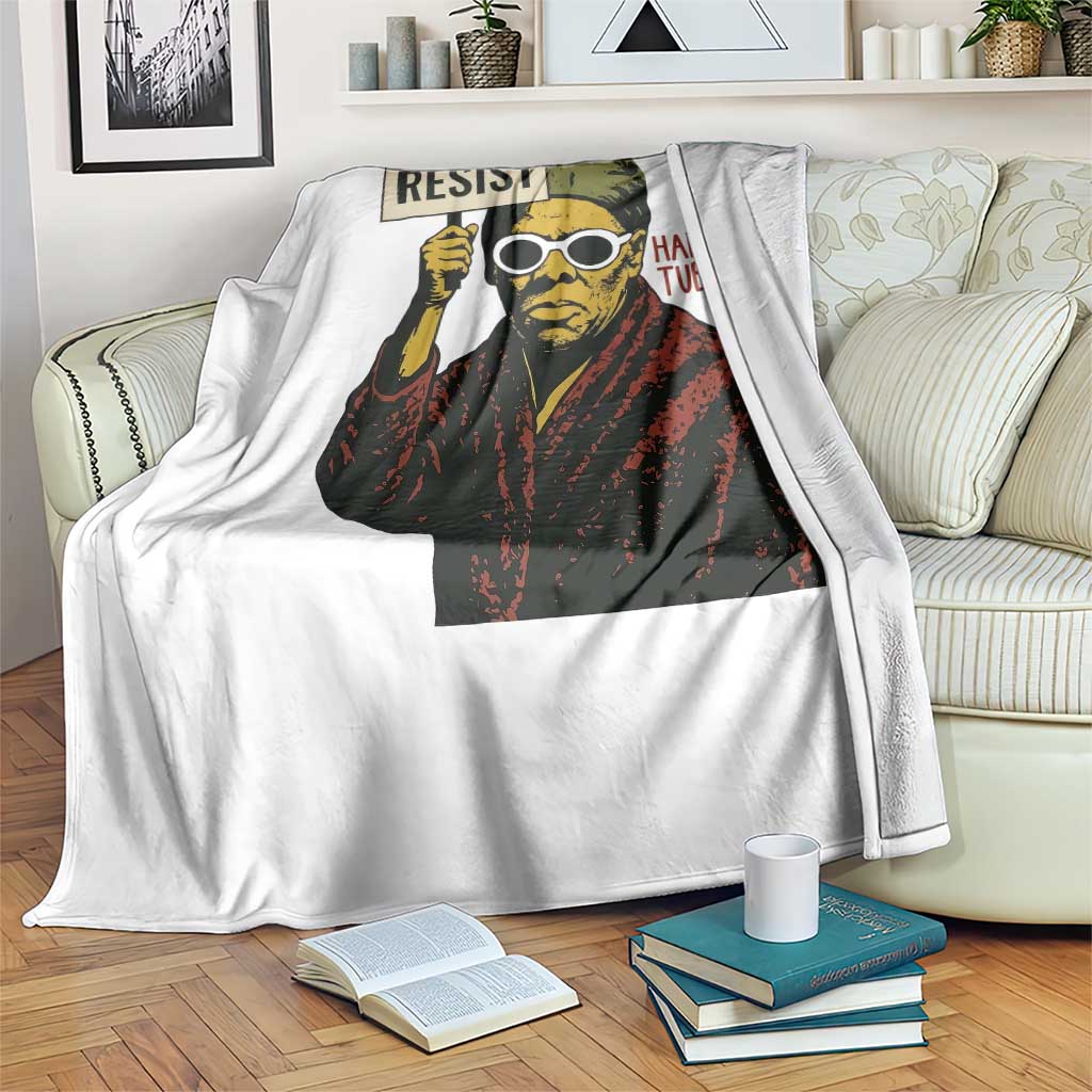 Funny Harriet Tubman Says Resist Throw Blanket Female Empowerment History Gift - Wonder Print Shop