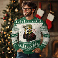 Funny Harriet Tubman Says Resist Ugly Christmas Sweater Female Empowerment History Gift - Wonder Print Shop