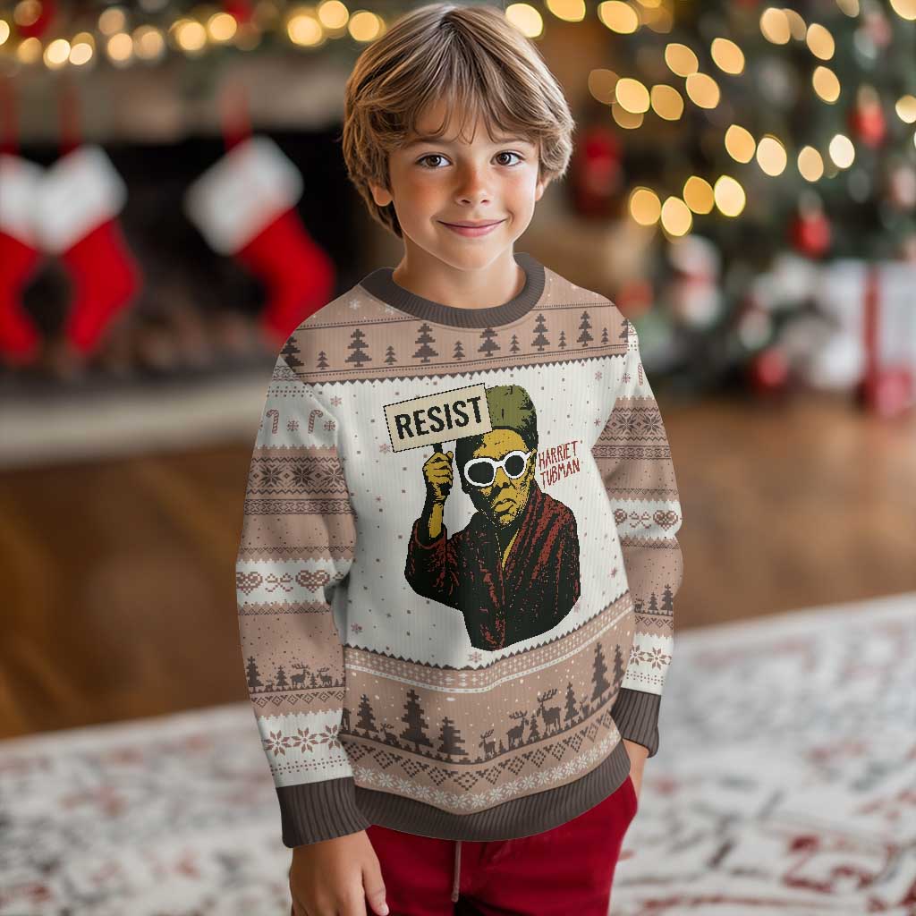 Funny Harriet Tubman Says Resist Ugly Christmas Sweater Female Empowerment History Gift - Wonder Print Shop