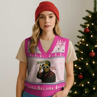 Funny Harriet Tubman Says Resist V-Neck Knit Sweater Vest Female Empowerment History Gift - Wonder Print Shop