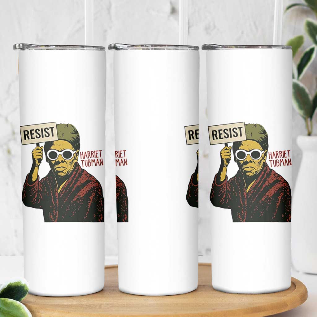 Funny Harriet Tubman Says Resist Skinny Tumbler Female Empowerment History Gift - Wonder Print Shop