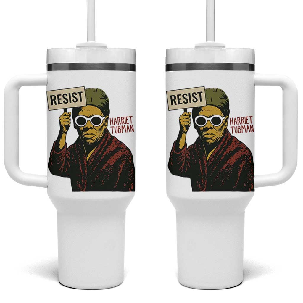 Funny Harriet Tubman Says Resist Tumbler With Handle Female Empowerment History Gift - Wonder Print Shop