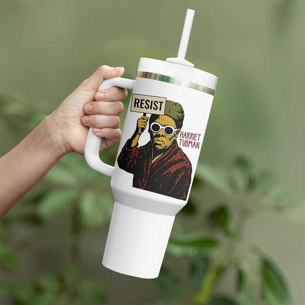 Funny Harriet Tubman Says Resist Tumbler With Handle Female Empowerment History Gift - Wonder Print Shop