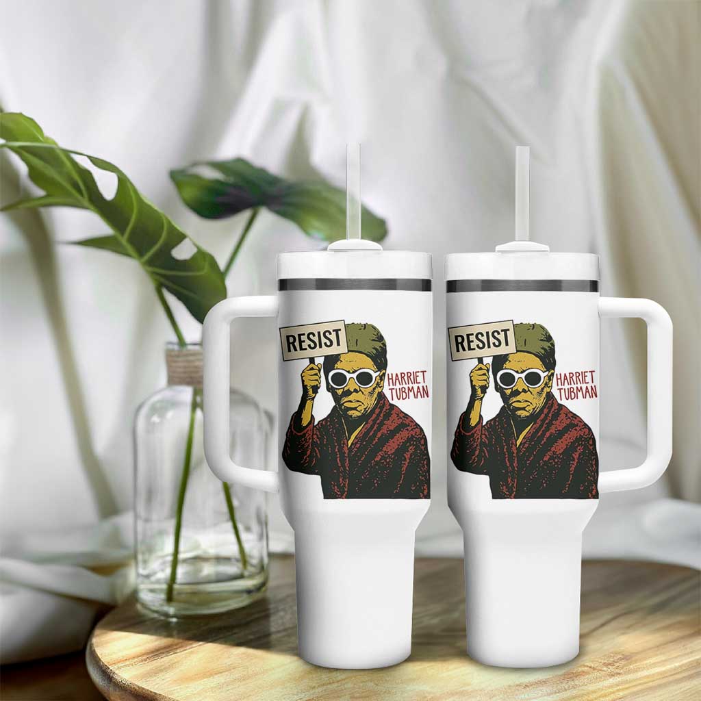 Funny Harriet Tubman Says Resist Tumbler With Handle Female Empowerment History Gift - Wonder Print Shop