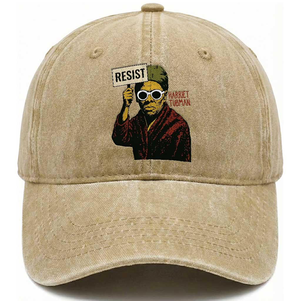 Funny Harriet Tubman Says Resist Washed Cotton Baseball Cap Female Empowerment History Gift
