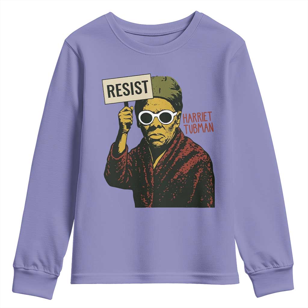 Funny Harriet Tubman Says Resist Youth Sweatshirt Female Empowerment History Gift - Wonder Print Shop
