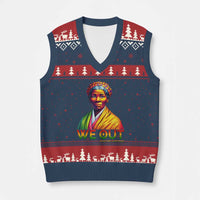 Harriet Tubman We Out V-Neck Knit Sweater Vest Female Empowerment History Gift - Wonder Print Shop