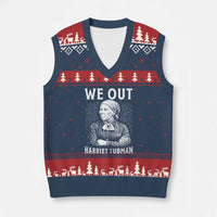 We Out Harriet Tubman V-Neck Knit Sweater Vest Black Women Empowerment - Wonder Print Shop