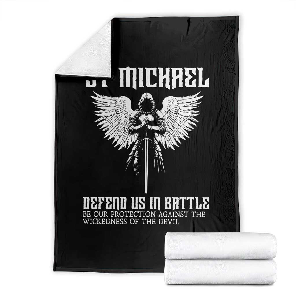 Saint Michael Defend Us In Battle Throw Blanket Christian Faith Gift