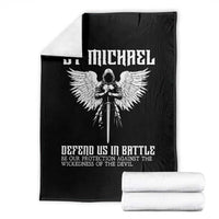 Saint Michael Defend Us In Battle Throw Blanket Christian Faith Gift