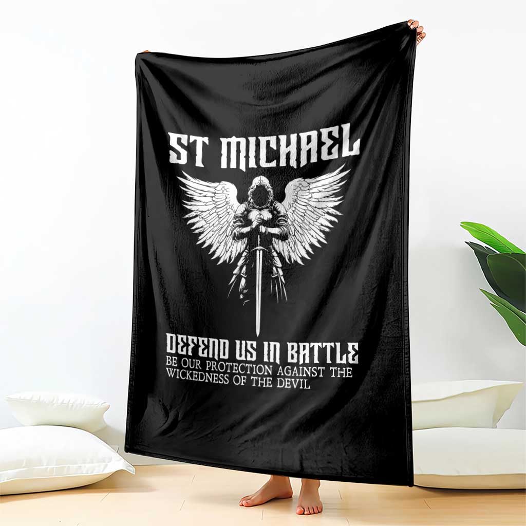 Saint Michael Defend Us In Battle Throw Blanket Christian Faith Gift