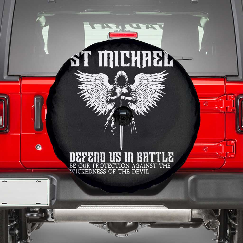 Saint Michael Defend Us In Battle Spare Tire Cover Christian Faith Gift