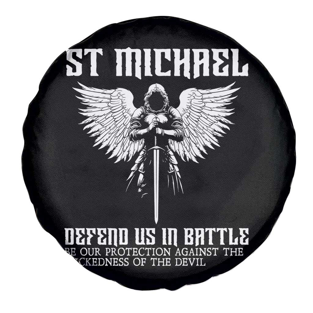 Saint Michael Defend Us In Battle Spare Tire Cover Christian Faith Gift
