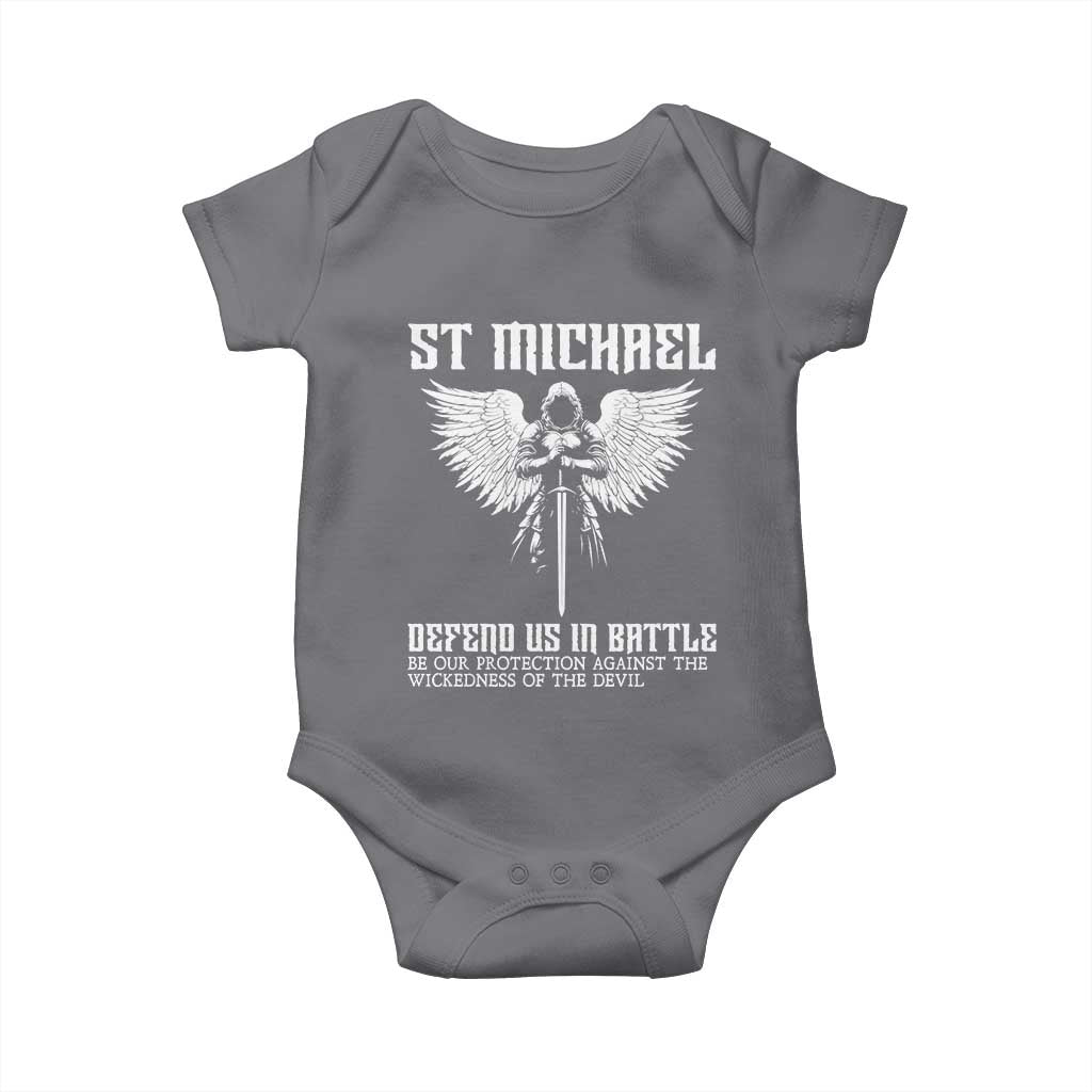 Saint Michael Defend Us In Battle Baby Onesie Christian Faith Gift