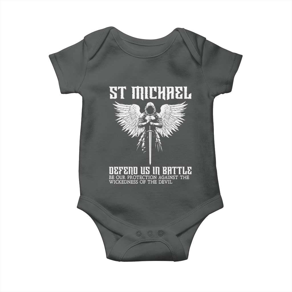 Saint Michael Defend Us In Battle Baby Onesie Christian Faith Gift