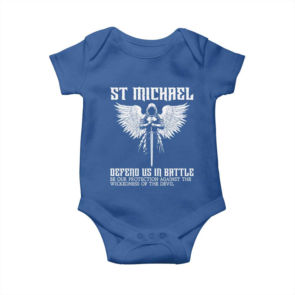 Saint Michael Defend Us In Battle Baby Onesie Christian Faith Gift