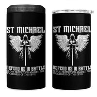Saint Michael Defend Us In Battle 4 in 1 Can Cooler Tumbler Christian Faith Gift