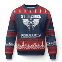 Saint Michael Defend Us In Battle Ugly Christmas Sweater Christian Faith Gift