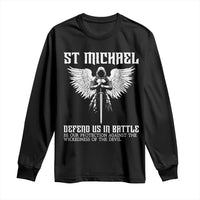 Saint Michael Defend Us In Battle Long Sleeve Shirt Christian Faith Gift