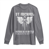 Saint Michael Defend Us In Battle Long Sleeve Shirt Christian Faith Gift