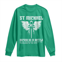 Saint Michael Defend Us In Battle Long Sleeve Shirt Christian Faith Gift