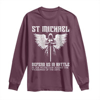 Saint Michael Defend Us In Battle Long Sleeve Shirt Christian Faith Gift