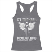 Saint Michael Defend Us In Battle Racerback Tank Top Christian Faith Gift