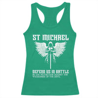 Saint Michael Defend Us In Battle Racerback Tank Top Christian Faith Gift