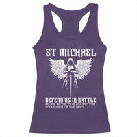 Saint Michael Defend Us In Battle Racerback Tank Top Christian Faith Gift