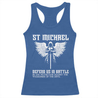 Saint Michael Defend Us In Battle Racerback Tank Top Christian Faith Gift