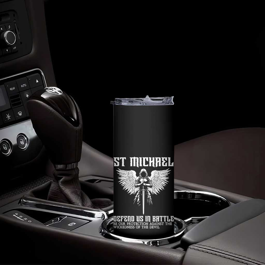 Saint Michael Defend Us In Battle Skinny Tumbler Christian Faith Gift