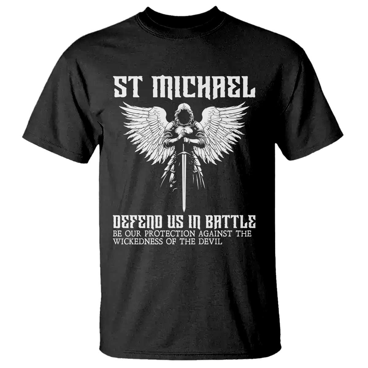 Saint Michael Defend Us In Battle T Shirt Christian Faith Gift