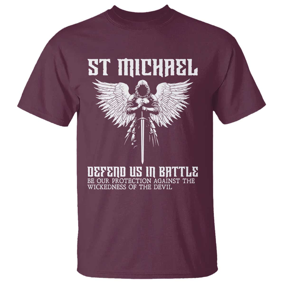 Saint Michael Defend Us In Battle T Shirt Christian Faith Gift