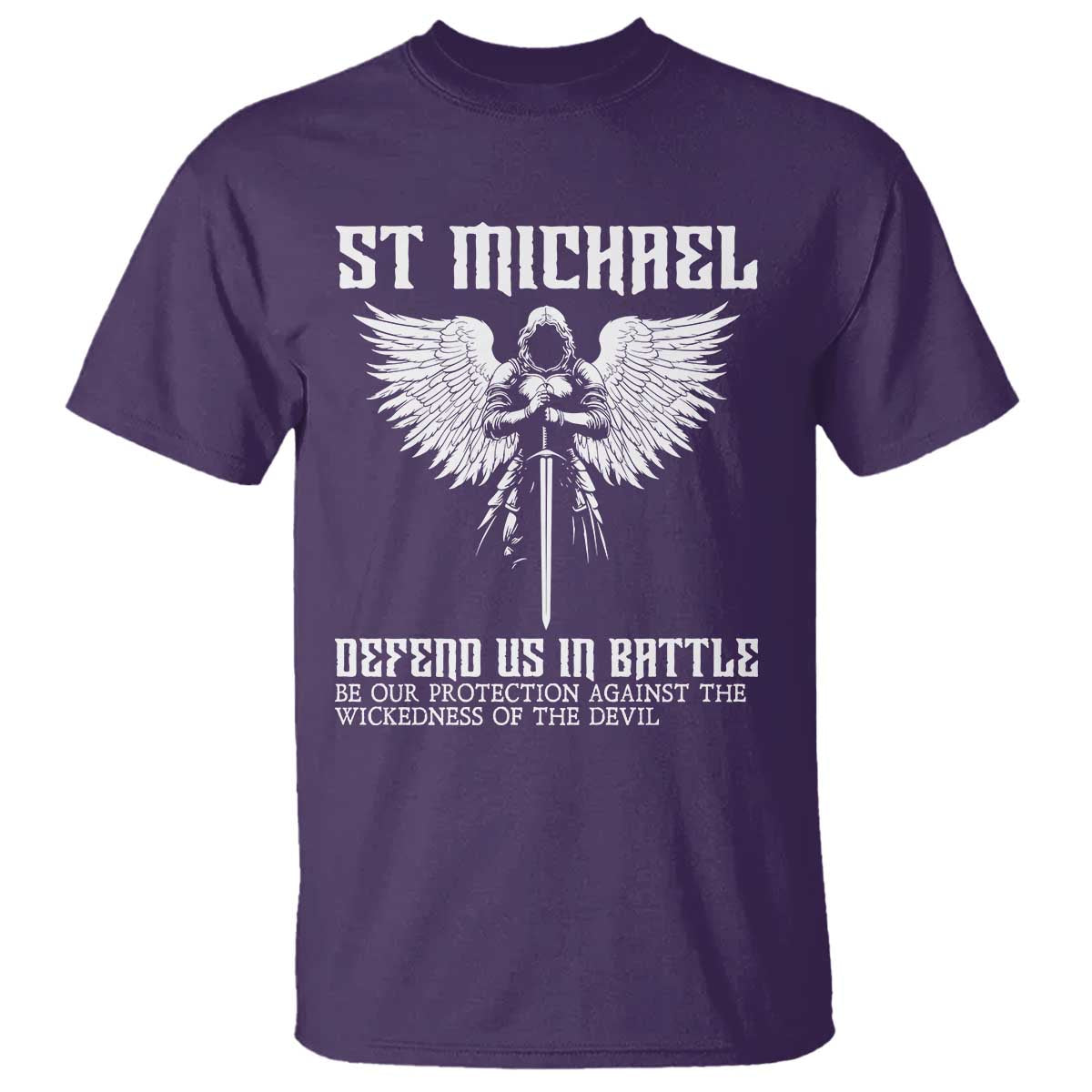Saint Michael Defend Us In Battle T Shirt Christian Faith Gift