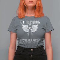 Saint Michael Defend Us In Battle T Shirt For Women Christian Faith Gift