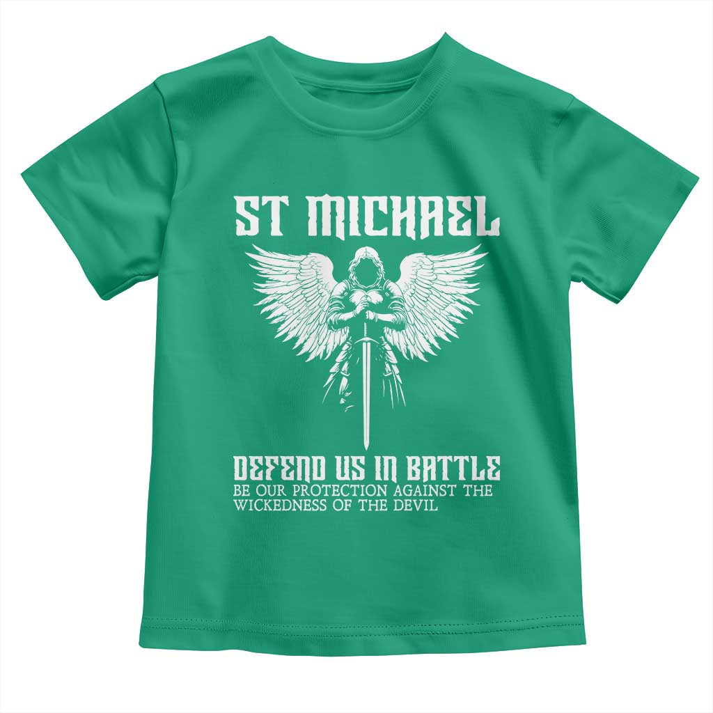 Saint Michael Defend Us In Battle Toddler T Shirt Christian Faith Gift