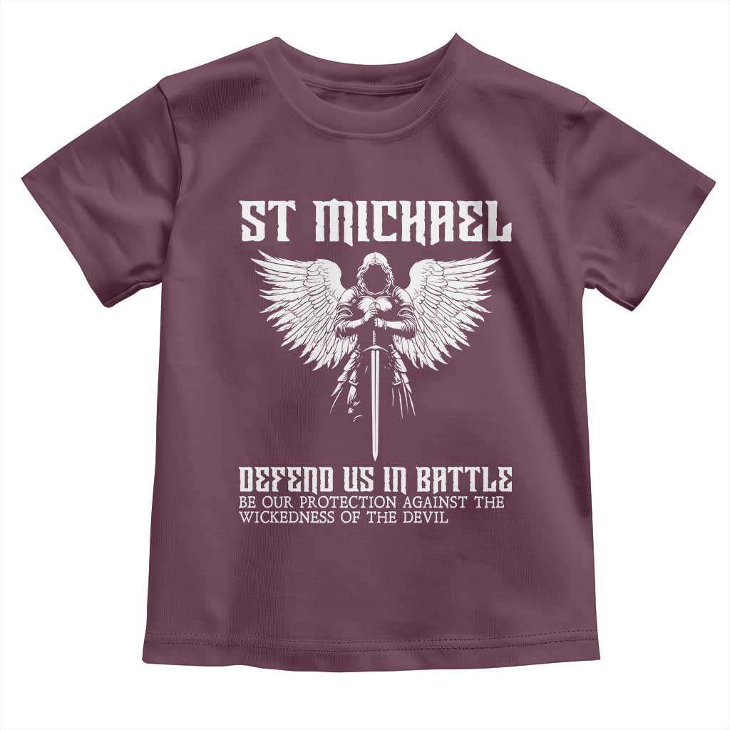 Saint Michael Defend Us In Battle Toddler T Shirt Christian Faith Gift