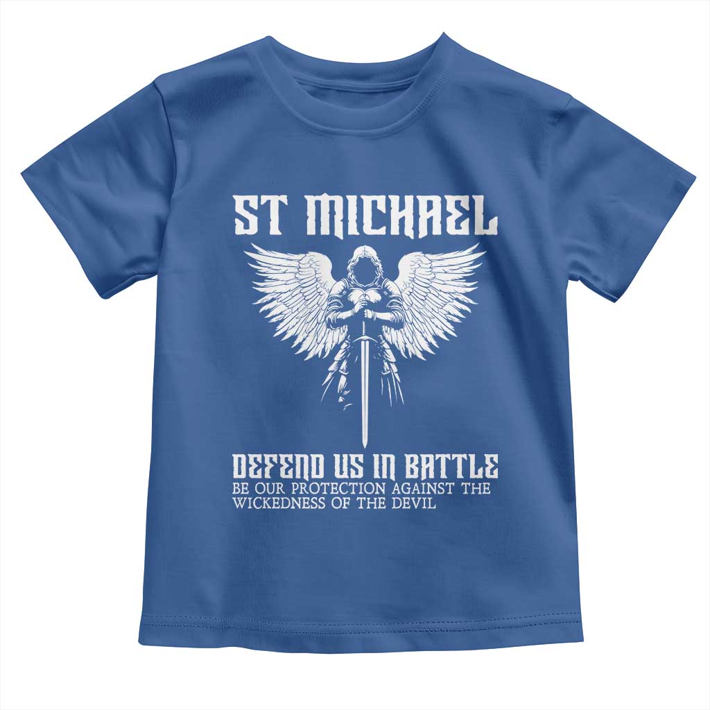 Saint Michael Defend Us In Battle Toddler T Shirt Christian Faith Gift