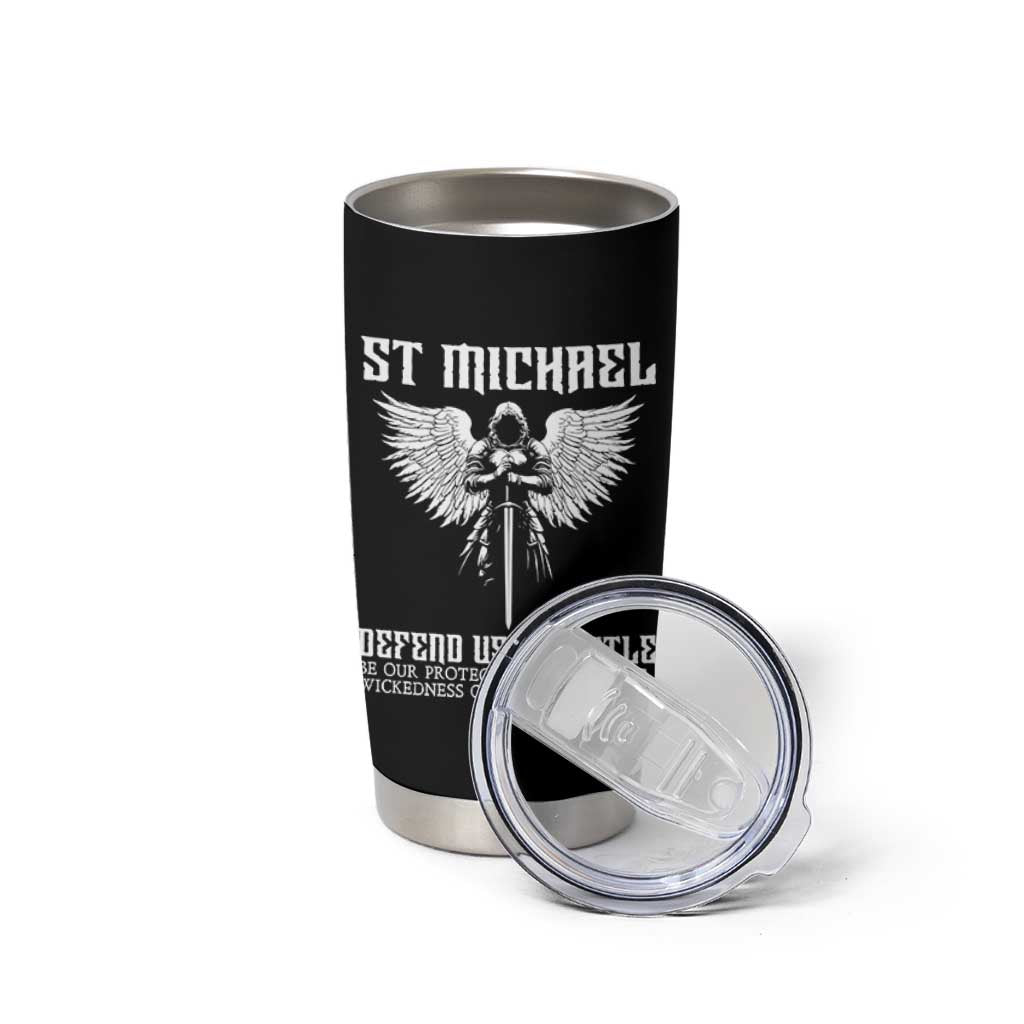 Saint Michael Defend Us In Battle Tumbler Cup Christian Faith Gift
